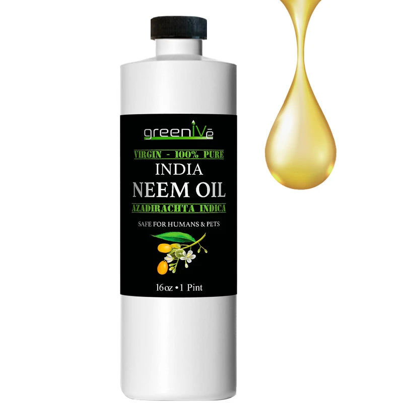 GreenIVe - Neem Oil - 100% Organically Grown Neem Oil - Cold Pressed Virgin Neem Oil, 16 Ounce