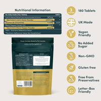 Nutrition Geeks Lion's Mane Focus+ 4000mg Tablets | 3 Months Supply, 180 Vegan Tablets, UK Made