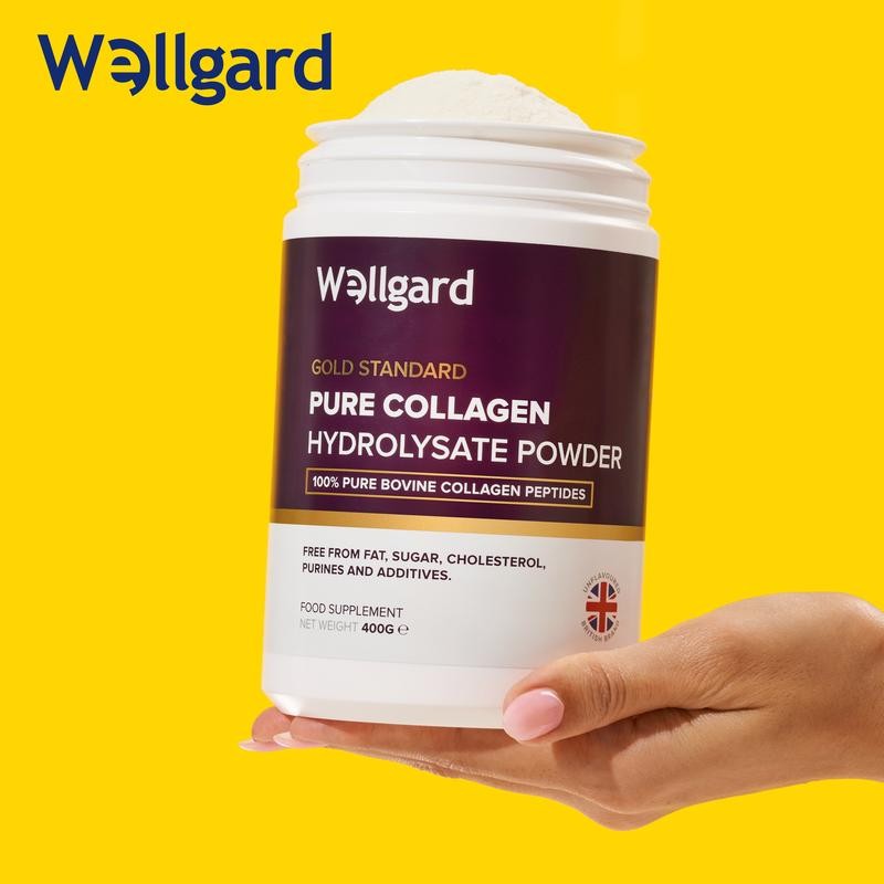 Wellgard Pure Collagen Powder, 14.1 ounce, Gold Standard Bovine Collagen Peptides Powder, High Levels of The 8 Essential Amino Acids, Made in UK