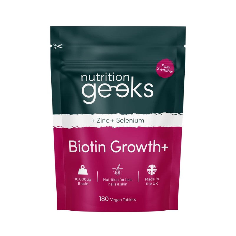 Nutrition Geeks Biotin Hair Growth Supplement - 180 Tablets