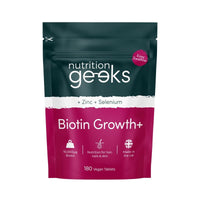Nutrition Geeks Biotin Hair Growth Supplement - 180 Tablets
