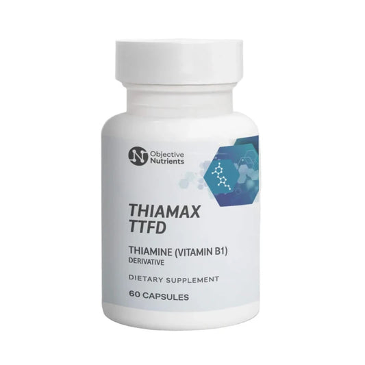 Objective Nutrients Thiamax Vitamin B1 (Thiamine TTFD) Capsules, 100mg, 60 Count