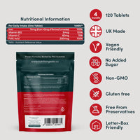 Nutrition Geeks Iron Tablets High Strength Tablets with Vitamin C, B12 & Folic Acid - 120 Tablets