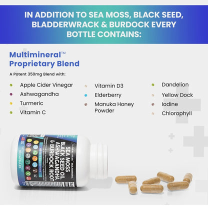 Clean Nutraceuticals MultiMineral™ Sea Moss Black Seed, 60 Capsules