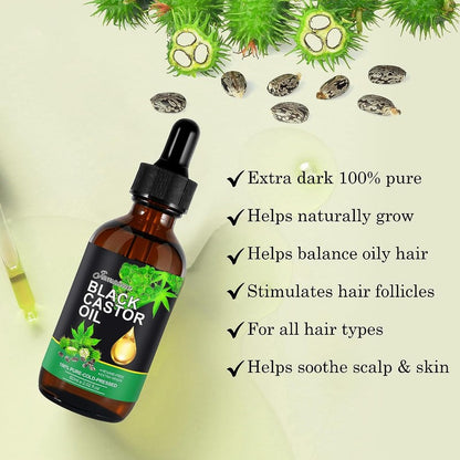 Jamaican Black Castor Oil, 2.02 fl oz, Castor Oil for Hair Growth