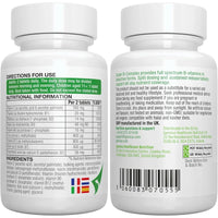 Igennus Methylated Super B-Complex, Vitamin B Complex with Vitamin C & Methylfolate, Sustained Release, 60 Tablets