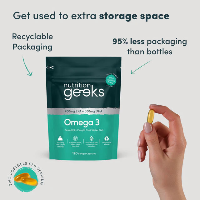 Nutrition Geeks Omega 3, 120 softgel capsules, 2 month supply
