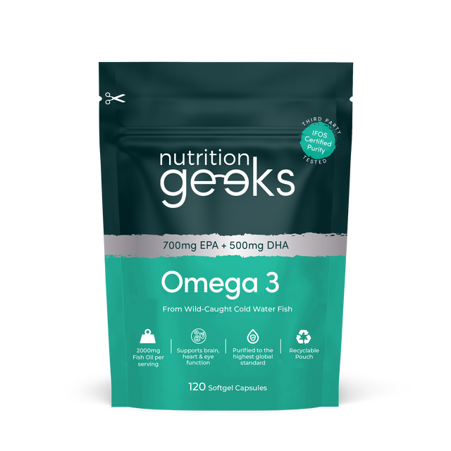 Nutrition Geeks Omega 3, 120 softgel capsules, 2 month supply