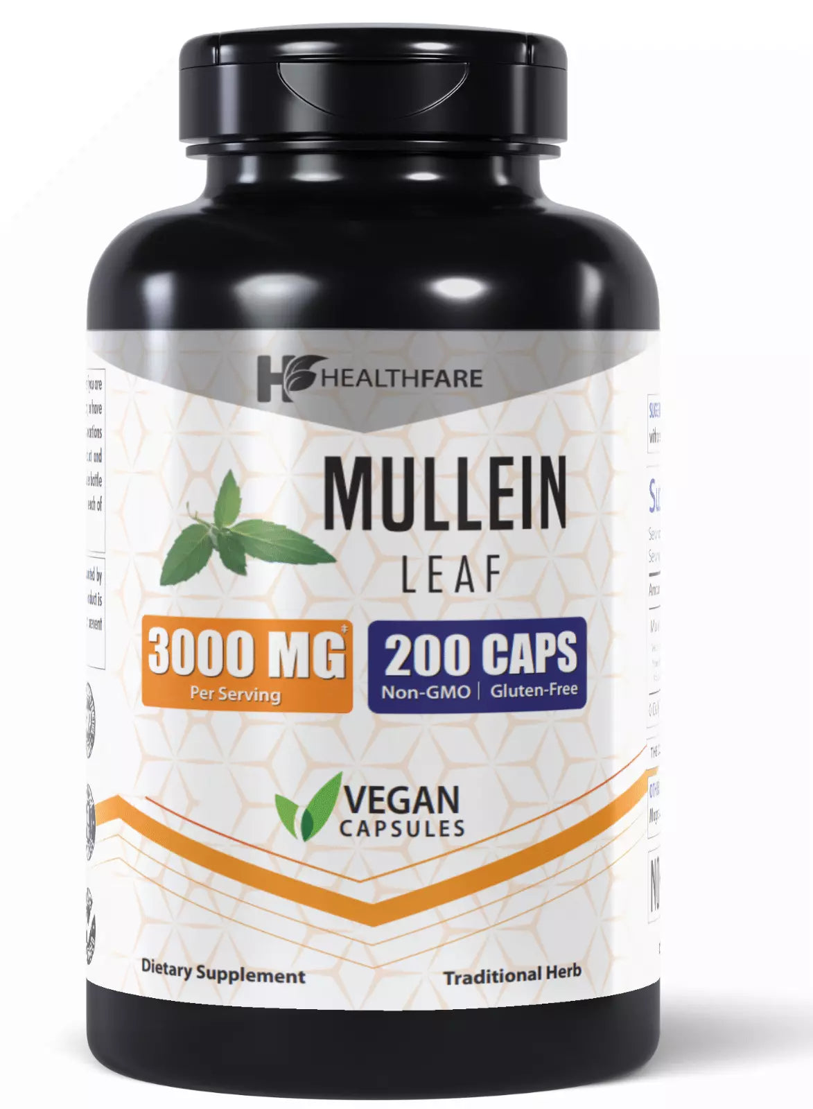 Healthfare Mullein Leaf Capsules | 3000mg | 200 Count | Support Lung Cleanse