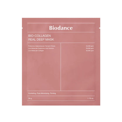 BIODANCE Bio-Collagen Real Deep Mask, Hydrating Overnight Hydrogel Mask, Pore Minimizing, Elasticity Improvement, 34g x4 ea