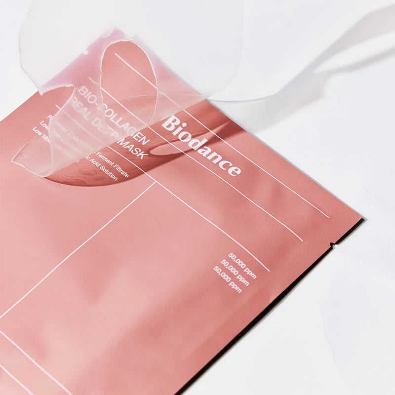 BIODANCE Bio-Collagen Real Deep Mask, Hydrating Overnight Hydrogel Mask, Pore Minimizing, Elasticity Improvement, 34g x4 ea