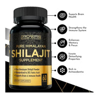 Shilajit Supplement Capsules, 10,000mg Equivalent per Serving, Made in The USA, Shilajit for Men & Women, 60 Capsules