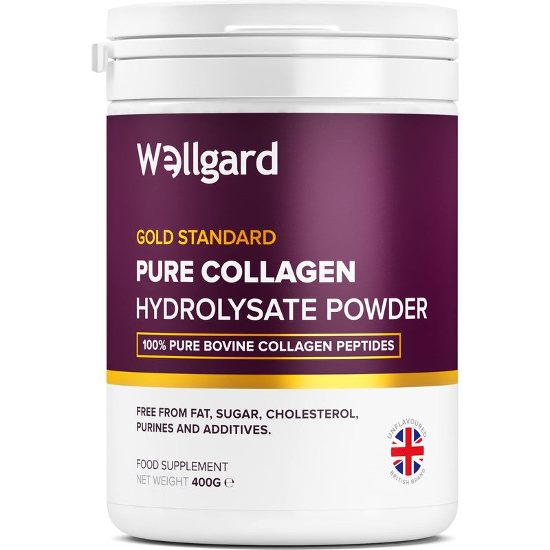 Wellgard Collagen Powder, Gold Standard Bovine Collagen Peptides Powder by Wellgard, 400g , 14.1 ounce, High Levels of The 8 Essential Amino Acids, Collagen Supplements, Halal & Kosher, Made in UK