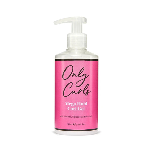 Only Curls Mega Hold Curl Gel 250ml (8.45 fl oz) – Strong Hold Styling Gel for Defined, Long-Lasting, and Frizz-Free Curls – Vegan & Cruelty-Free Curl Care