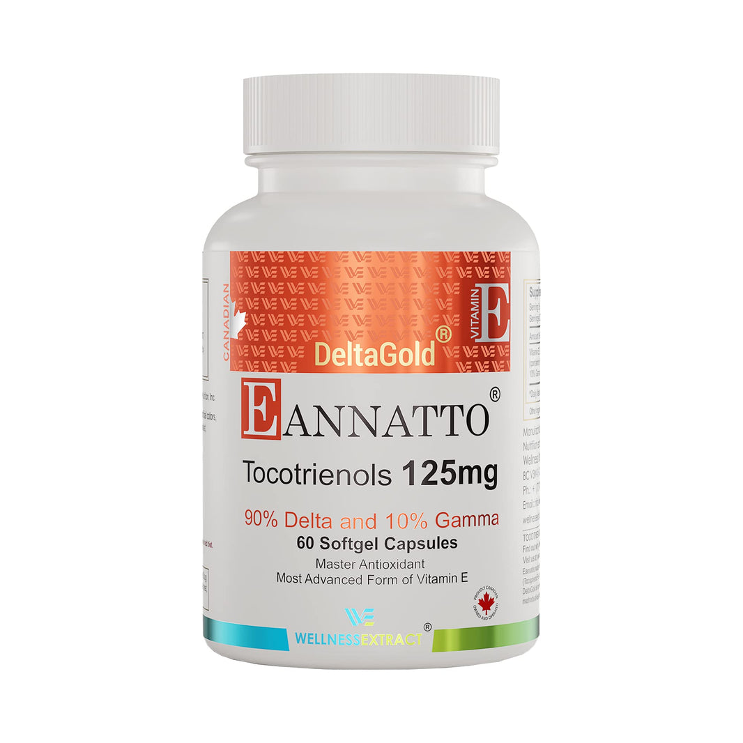 E Annatto Tocotrienols Deltagold 125mg, 60 Softgels, Vitamin E Tocotrienols Supplements, Tocopherol Free, Supports Immune Health & Antioxidant Health (90% Delta & 10% Gamma) (Pack of 1)